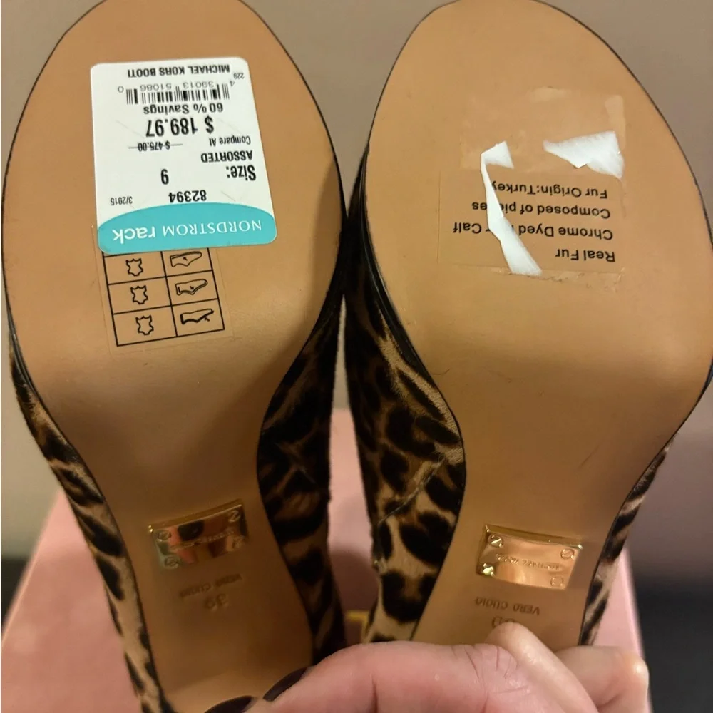 Brand New without Box Michael Kors Leopard Platform Boots Size 9 - Picture 5 of 8